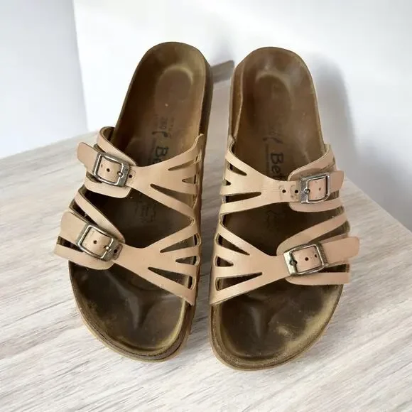 Birkenstock Betula Granada Slides Strappy Sandals Khaki Tan Peach US Size 9 - Picture 16 of 16